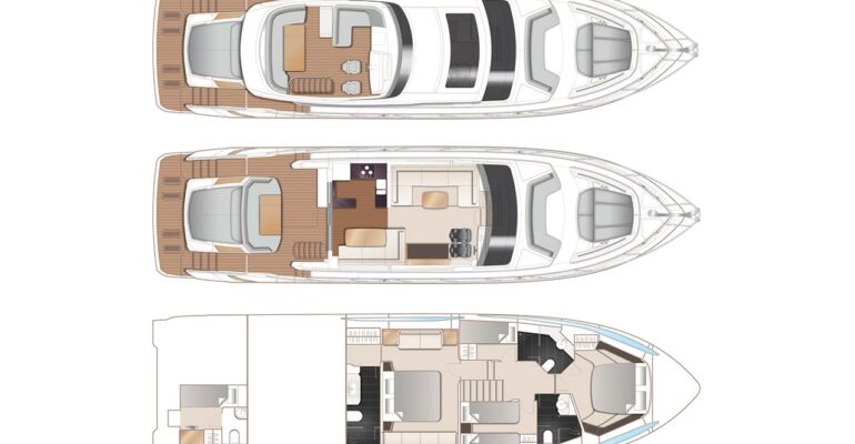 Private Yacht Charter Phuket: Princess S65 layout