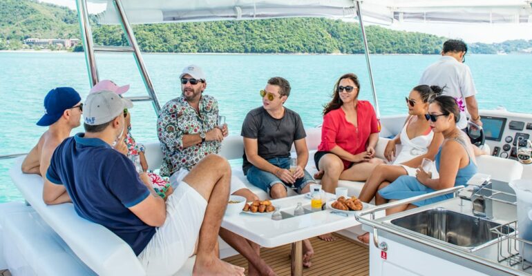 Leopard Catamaran Charter Phuket: flybridge seating