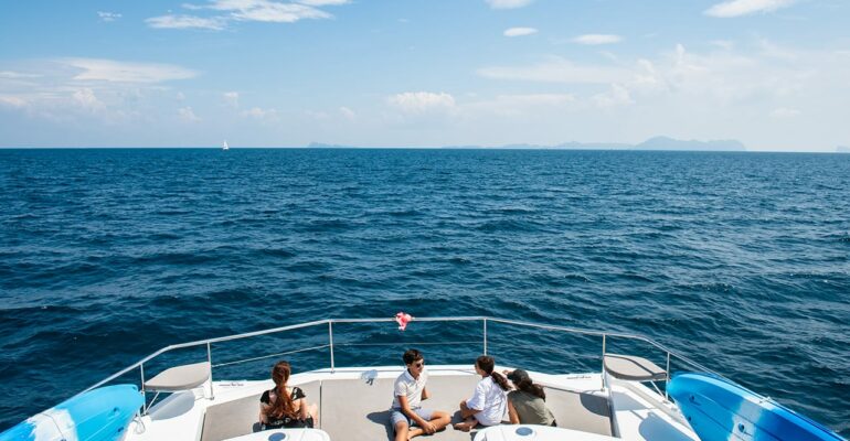 Leopard Catamaran Charter Phuket: bow seating